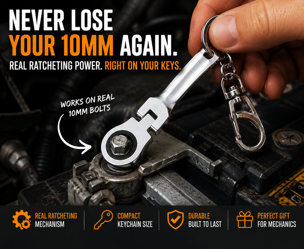 10mm Ratcheting Gear Wrench Keychain