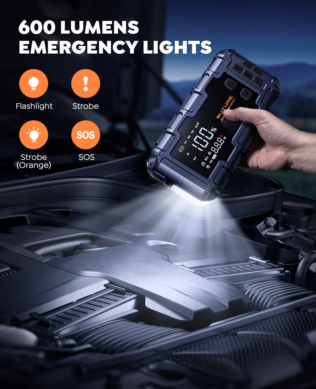 【Top-Rated】Car Jump Starter 6000A丨160PSI Smart Inflating, PD45W Fast Charge