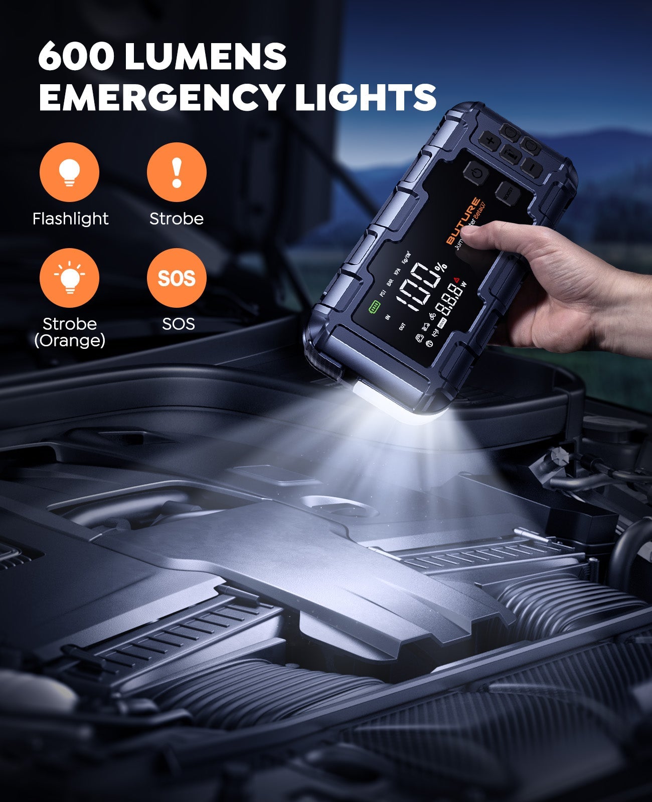 【Top-Rated】Car Jump Starter 6000A丨160PSI Smart Inflating, PD45W Fast Charge