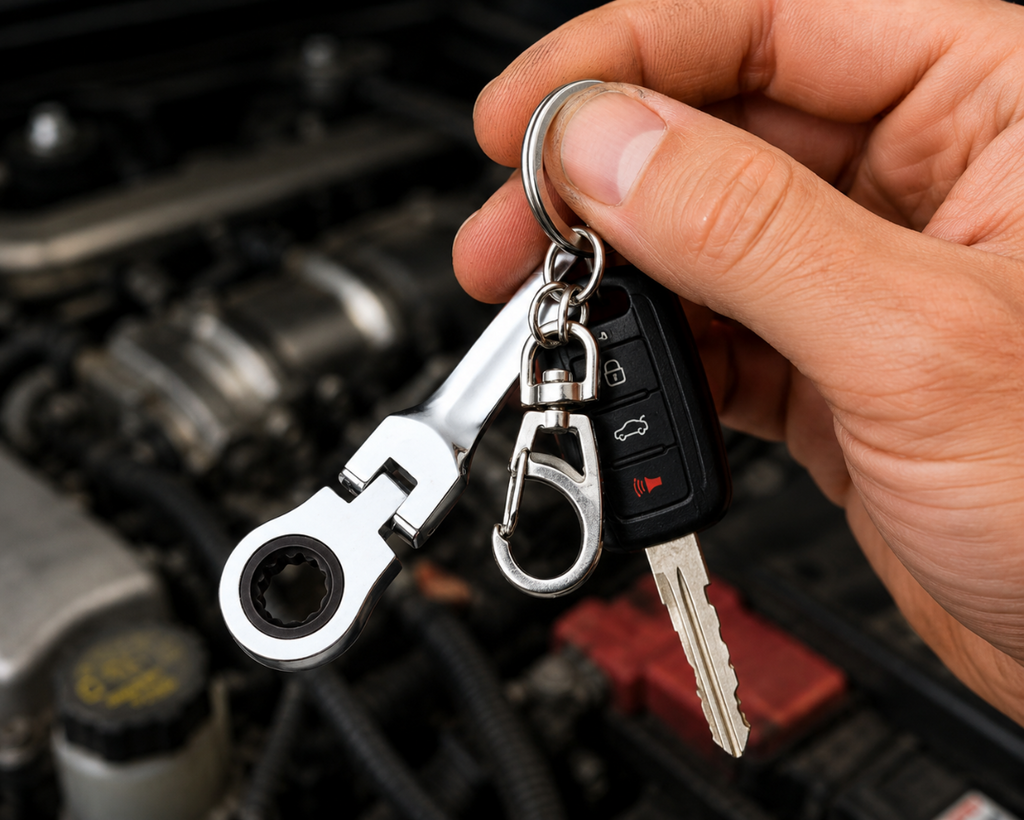 Mini 10mm Wrench Keychain Set for automotive repair and DIY - TorqueForge